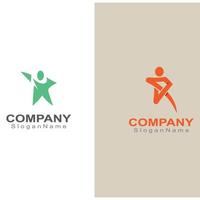 logotipo de pessoas de liderança design de arte vetorial do logotipo moderno de sucesso de conceito de pessoas estrela vetor