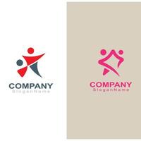 logotipo de pessoas de liderança design de arte vetorial do logotipo moderno de sucesso de conceito de pessoas estrela vetor