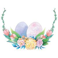 decoração de ovos de páscoa em aquarela para design. ilustração vetorial. vetor