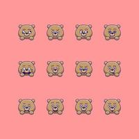 pacote de emojis de emoticons de urso fofo