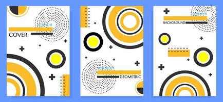 conjunto de capas de fundo geométrico de cor branca, estilo moderno e moderno com elementos de forma dinâmica. usado para capas de livros, relatórios vetor
