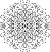 mandala de flores em vetor grátis de fundo preto e branco