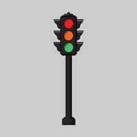 ilustração do vetor de ícone plano de semáforo