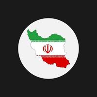 silhueta do mapa do Irã com bandeira no fundo branco vetor
