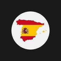 silhueta do mapa da espanha com bandeira no fundo branco vetor