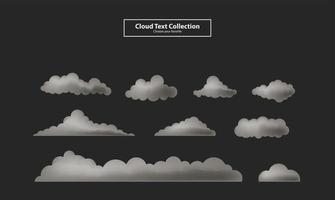 coleção de nuvens dos desenhos animados definir plano de fundo ilustração vetorial gradiente plano de elemento de papel de parede
