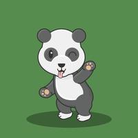 panda desenho personagem chinês urso vetor asiático animal de estimação desenho animado elemento de bambu padrão animal arte fofa