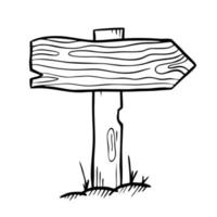 ponteiro de madeira desenhado à mão no estilo de doodle bom para imprimir o símbolo do conceito ocidental isolado ilustração vetorial vetor