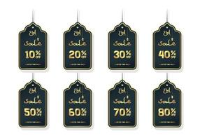 conjunto de crachá de venda do ramadã, etiquetas de produtos com desconto
