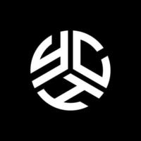 design de logotipo de carta ych em fundo preto. ych conceito de logotipo de letra de iniciais criativas. ych design de letras. vetor
