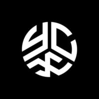 design de logotipo de carta ycx em fundo preto. conceito de logotipo de letra de iniciais criativas ycx. design de letra ycx. vetor