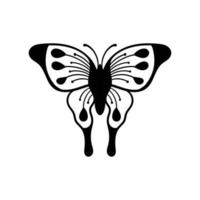 ilustração de doodle de borboleta desenhada à mão para cartaz de adesivos de tatuagem etc vetor