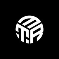 design de logotipo de carta mtr em fundo preto. conceito de logotipo de letra de iniciais criativas mtr. design de letra mtr. vetor