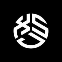 design de logotipo de letra xsj em fundo preto. conceito de logotipo de letra de iniciais criativas xsj. design de letra xsj. vetor