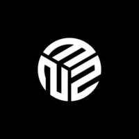 design de logotipo de carta mnz em fundo preto. conceito de logotipo de letra de iniciais criativas mnz. design de letra mnz. vetor