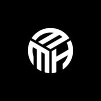 design de logotipo de letra mmh em fundo preto. conceito de logotipo de letra de iniciais criativas mmh. design de letra mmh. vetor
