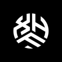 design de logotipo de carta xhf em fundo preto. conceito de logotipo de letra de iniciais criativas xhf. design de letra xhf. vetor