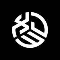 design de logotipo de letra xjw em fundo preto. xjw conceito de logotipo de letra de iniciais criativas. design de letra xjw. vetor