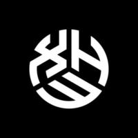 design de logotipo de carta xhw em fundo preto. xhw conceito de logotipo de letra de iniciais criativas. design de letras xhw. vetor