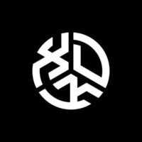 design de logotipo de letra xdj em fundo preto. design de logotipo de letra xdk em fundo preto. conceito de logotipo de letra de iniciais criativas xdk. design de letras xdk. vetor