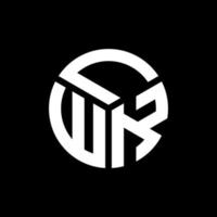 design de logotipo de letra lwk em fundo preto. conceito de logotipo de letra de iniciais criativas lwk. design de letra lwk. vetor