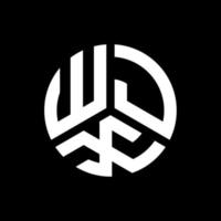 design de logotipo de carta wjx em fundo preto. conceito de logotipo de carta de iniciais criativas wjx. design de letra wjx. vetor
