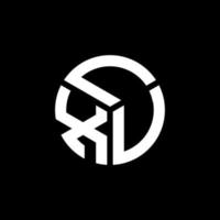 design de logotipo de carta lxu em fundo preto. conceito de logotipo de letra de iniciais criativas lxu. design de letra lxu. vetor