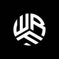 design de logotipo de carta wrf em fundo preto. conceito de logotipo de letra de iniciais criativas wrf. design de letra wrf. vetor