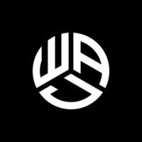 design de logotipo de carta waj em fundo preto. conceito de logotipo de letra de iniciais criativas waj. design de letra waj. vetor