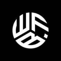 design de logotipo de carta wfb em fundo preto. conceito de logotipo de letra de iniciais criativas wfb. design de letra wfb. vetor