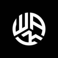 design de logotipo de carta wak em fundo preto. wak conceito de logotipo de letra de iniciais criativas. design de letra wak. vetor