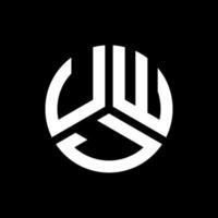 design de logotipo de carta uwj em fundo preto. conceito de logotipo de letra de iniciais criativas uwj. design de letra uwj. vetor