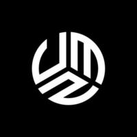 design de logotipo de letra umz em fundo preto. conceito de logotipo de letra de iniciais criativas umz. design de letra umz. vetor