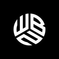 design de logotipo de carta wbn em fundo preto. conceito de logotipo de carta de iniciais criativas wbn. design de letra wbn. vetor
