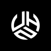 design de logotipo de carta uhn em fundo preto. conceito de logotipo de letra de iniciais criativas uhn. design de letra uhn. vetor
