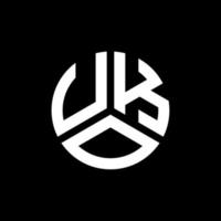 design de logotipo de letra uko em fundo preto. conceito de logotipo de letra de iniciais criativas uko. design de letra uko. vetor