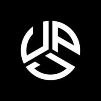 design de logotipo de carta upj em fundo preto. conceito de logotipo de carta de iniciais criativas upj. design de letra upj. vetor