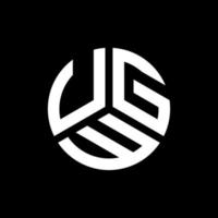 design de logotipo de carta ugw em fundo preto. ugw conceito de logotipo de carta de iniciais criativas. design de letra ugw. vetor