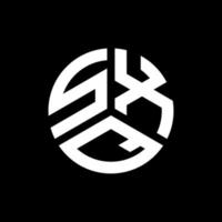 design de logotipo de letra sxq em fundo preto. conceito de logotipo de letra de iniciais criativas sxq. design de letra sxq. vetor