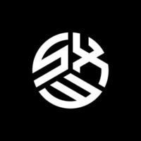 design de logotipo de carta sxw em fundo preto. conceito de logotipo de letra de iniciais criativas sxw. design de letra sxw. vetor