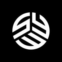 design de logotipo de carta syw em fundo preto. conceito de logotipo de letra de iniciais criativas syw. design de letra syw. vetor