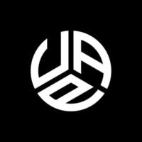 design de logotipo de carta uap em fundo preto. uap conceito de logotipo de carta de iniciais criativas. design de letra uap. vetor