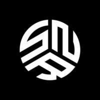 design de logotipo de carta snr em fundo preto. conceito de logotipo de letra de iniciais criativas snr. design de letra snr. vetor