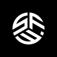 design de logotipo de carta sfw em fundo preto. conceito de logotipo de letra de iniciais criativas sfw. design de letra sfw. vetor