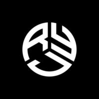 design de logotipo de carta ryj em fundo preto. ryj conceito de logotipo de letra de iniciais criativas. design de letra ryj. vetor