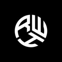 design de logotipo de carta rwh em fundo preto. conceito de logotipo de letra de iniciais criativas rw. design de letra rw. vetor