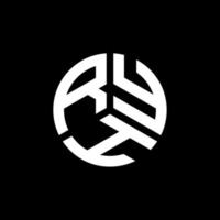 design de logotipo de letra ryh em fundo preto. conceito de logotipo de letra de iniciais criativas ryh. design de letra ryh. vetor