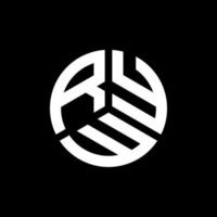 design de logotipo de carta ryw em fundo preto. conceito de logotipo de letra de iniciais criativas ryw. design de letra ryw. vetor