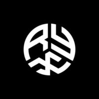 design de logotipo de carta ryx em fundo preto. conceito de logotipo de letra de iniciais criativas ryx. design de letra ryx. vetor
