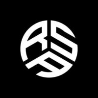 design de logotipo de carta rsa em fundo preto. conceito de logotipo de letra de iniciais criativas rsa. design de letra rsa. vetor